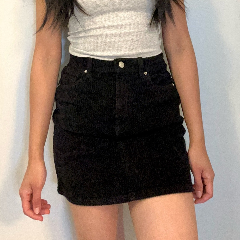 Zara Black Corduroy Skirt